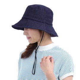 TRAX SHOP TGY-0130-0138 Women's Bucket Hat, Spring, Summer, Autumn, Winter, UV Protection, Sun Protection, denim navy