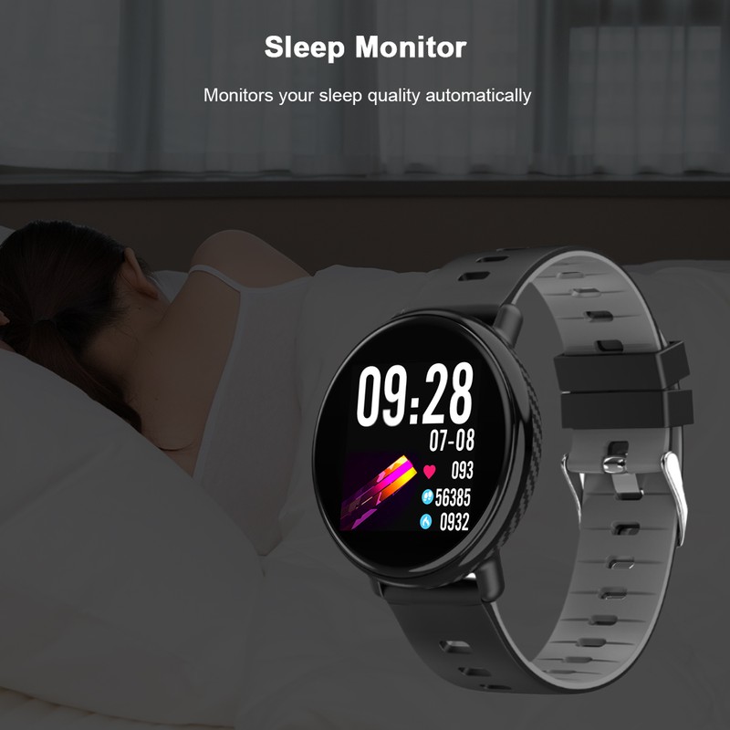 K1 1.3Inch Heart Rate Sleeping Monitor IP68 Waterproof Smartwatch(Black Gray)