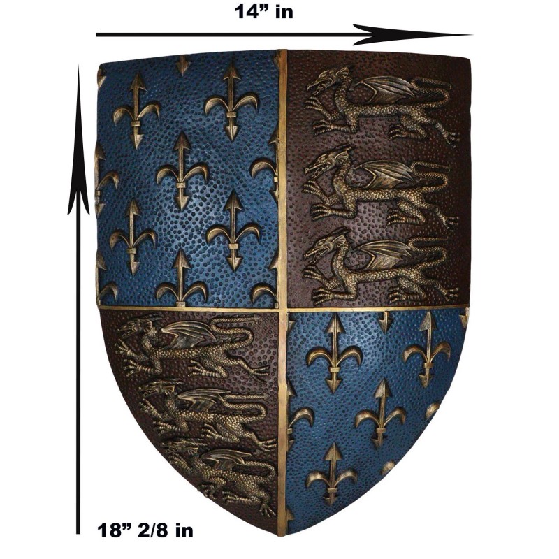 19" Tall Medieval Kingdom Knight Coat of Arms Le Fleur
