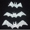 CrystalsRus Silver 9 Bat Fabric Glitter Gothic Iron on Hotfix