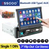 ESSGOO 7" Car Stereo Radio Single 1Din Flip Out Bluetooth