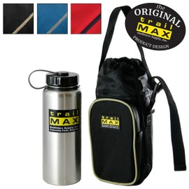 TrailMax 500 Series Water Bottle Carrier Horse Saddlebag with 1-Liter Stainless Steel Water Bottle, 1680-denier Ripstop Nylon, Black & Sand