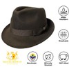 ROYALWORTH 100% Wool Trilby Hat Waterproof & Crushable Handmade with