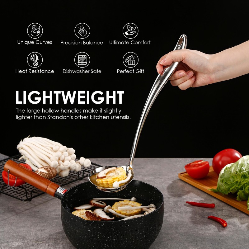 304 Stainless Steel Kitchen Utensil Set - 9 PCS Serving