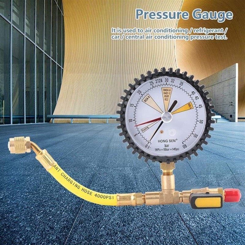 Nitrogen Pressure Test, Air Conditioning Refrigeration Nitrogen Pressure Test Gauge