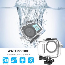 Zarmanuae 50M/164FT Waterproof Housing Case for DJI Osmo Action 5 Action 4 Action 3 with Anti-Fog Underwater Housing Shell, Protective Underwater Dive Housing Case Shell with Bracket Accessories
