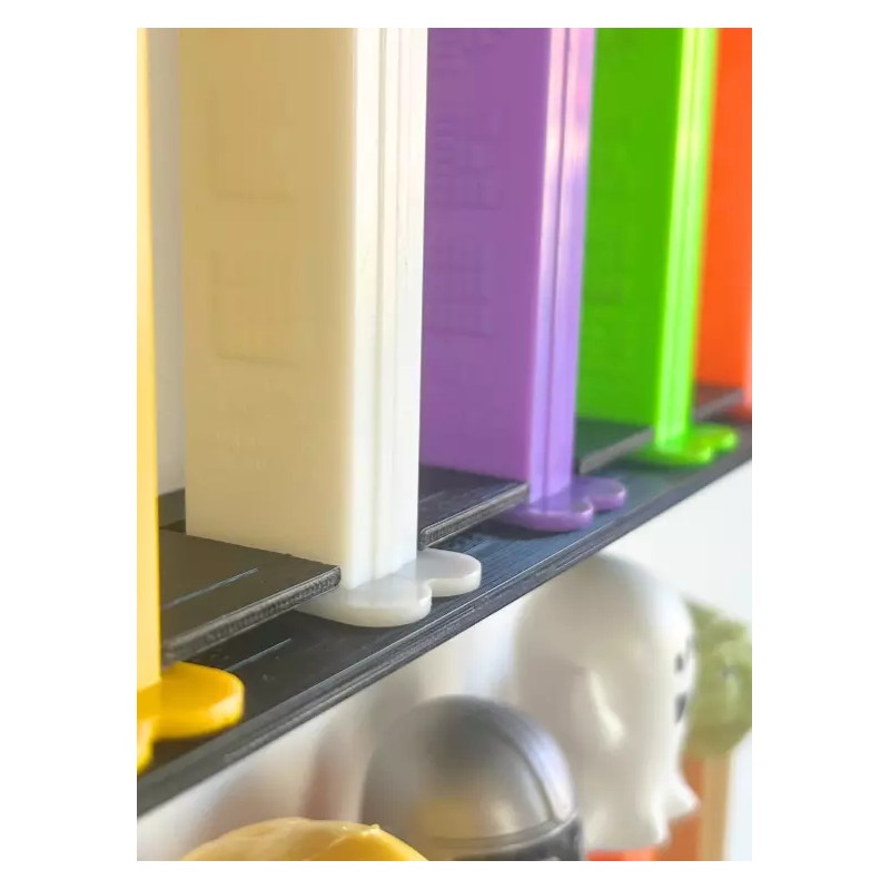 Pez Dispenser Floating Wall Display Stand, Holds 5 Collectible Footed