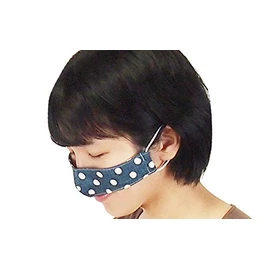 Nose-only Mask, Navy, Nose Mask, Inner Mask, Meal Mask, EATing MASK, Nose Mask, Double Gauze, Adjustable Earstrings with Adjustable Adjuster, Cute Polka Dot Mask