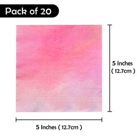 SOLAS Pink Napkins - 20 Pack Square Disposable - Fun & Colorful - 2 Ply - 6 1/2' (16.5cm) Blush Pink