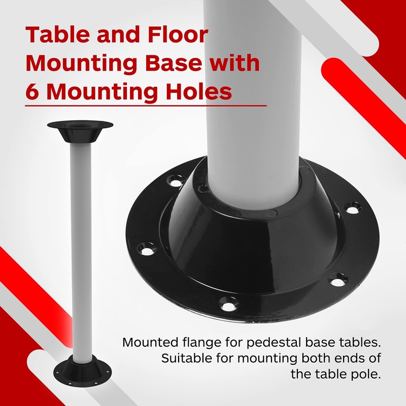 TonGass (2-Pack, Black Aluminum RV Table and Floor Mounting Base