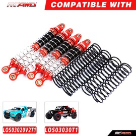 RACWD for Losi Baja Rey, Rock Rey, Hammer Rey, RZR Rey 1/10 RC Shocks Absorbers Damper Set Upgrade Parts Red