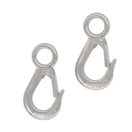 OffiXymeric 2 Pack 440 lbs Work Load Grab Hooks, 0.2T Slip Hooks, 304 Stainless Steel Safety Snap Hooks with Fast Round Eye, Chain Lifting Hook Rigging Accessory