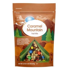 Caramel Mountain Trail Mix: Roasted Salted Peanuts, Caramel Chocolate Candies, Raisins, Cashews Almonds, Great Snack Snacking Food Travel Treat, 22oz Jumbo Value Bag