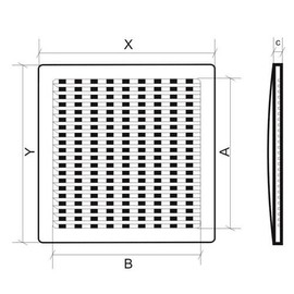Air Vent Grille - with Adjustable Shutter - Wall Ducting - Ventilation Cover - White (250mm x 250mm)