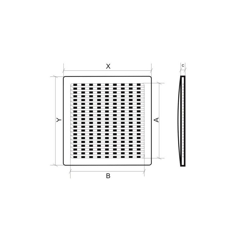 Air Vent Grille - with Adjustable Shutter - Wall Ducting