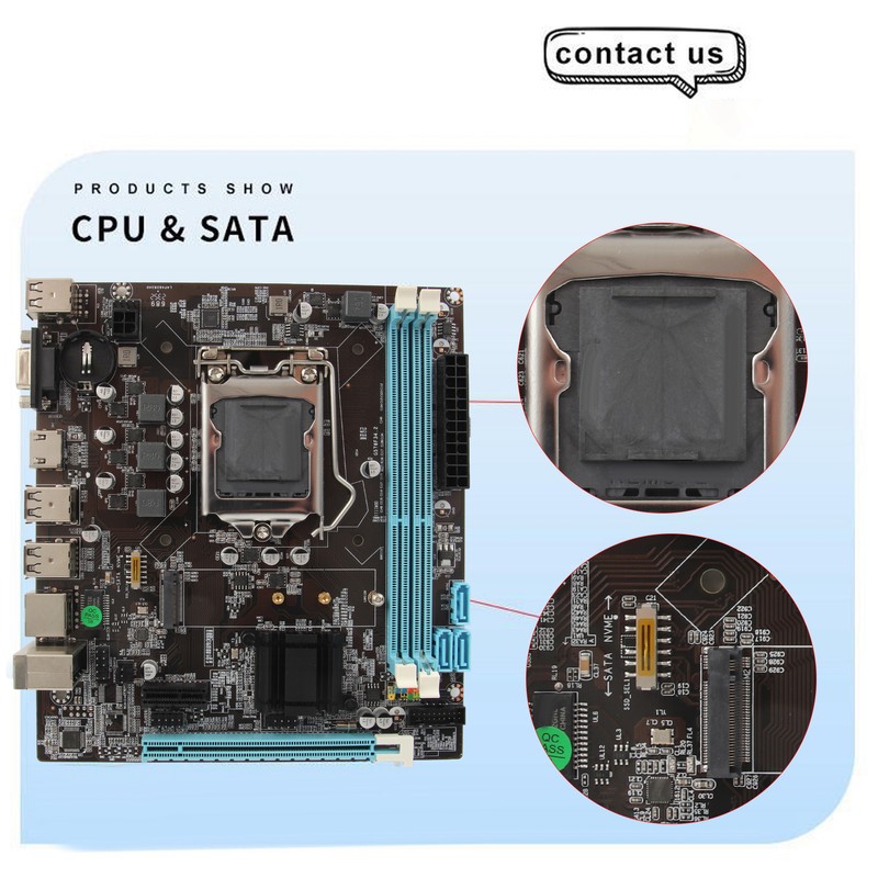 H61 Mining Mainboard LGA 1155 Support NVME M.2 WiFi VGA