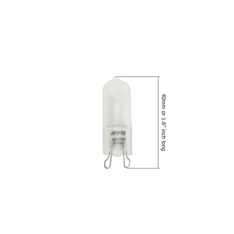 Anyray (2)-Bulbs Frosted Glass 75 Watt G9 T4 75W Bi-Pin