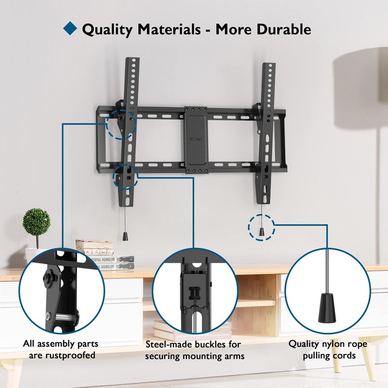 BONTEC TV Wall Mount for 37–85 Inch TVs, Tilting TV