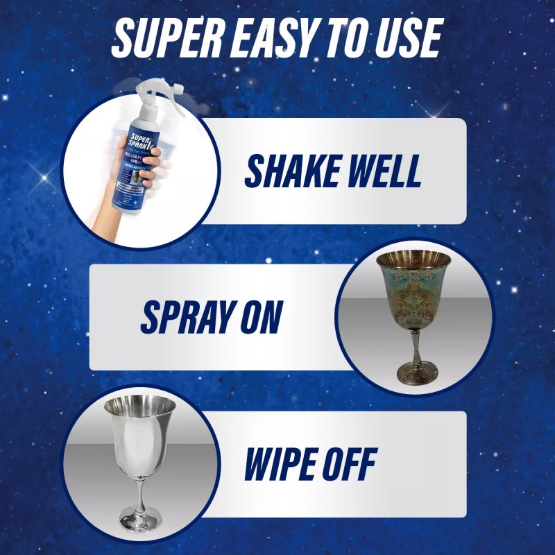 SUPER SPARKLE Silver Polish Cleaner Spray 8 Oz - Instant