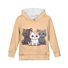 Ystardream Cat Hoodie for Girls Kawaii Sweatshirts for Teen Girls Hoodies Size 11 Cropped Sweatshirts Big Girls' Cropped Hoodie Kawaii Clothes Suitable for Lounging at Home or Just Casual Daily