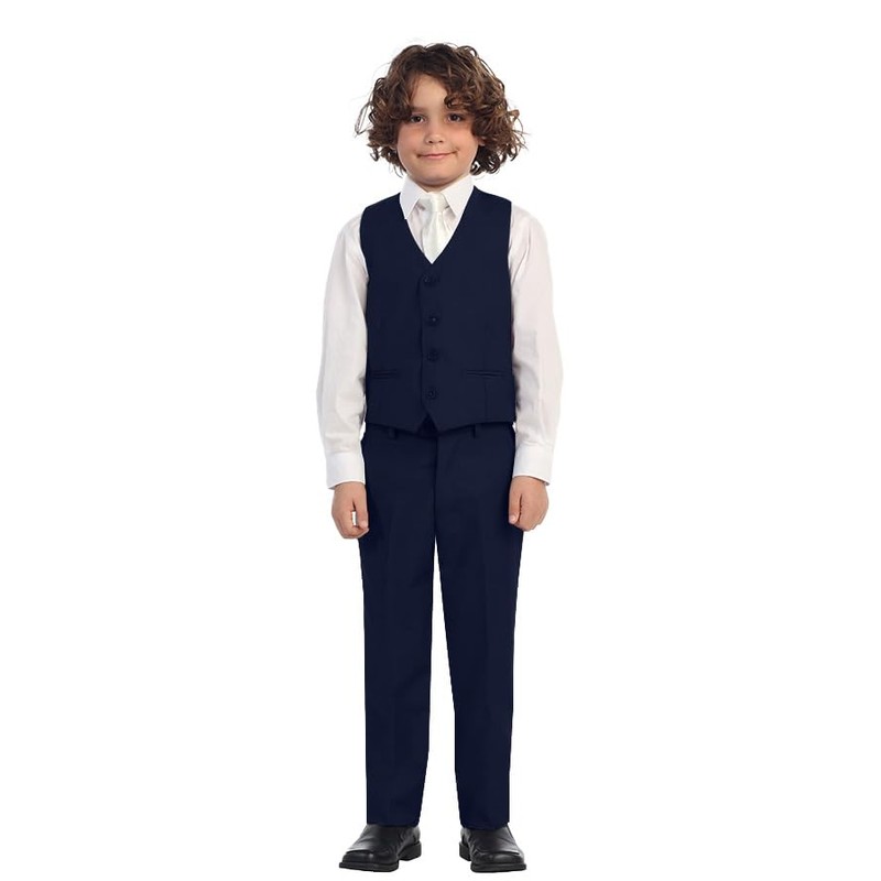2 Piece Kids Boys Navy Vest and Pants Formal Set,