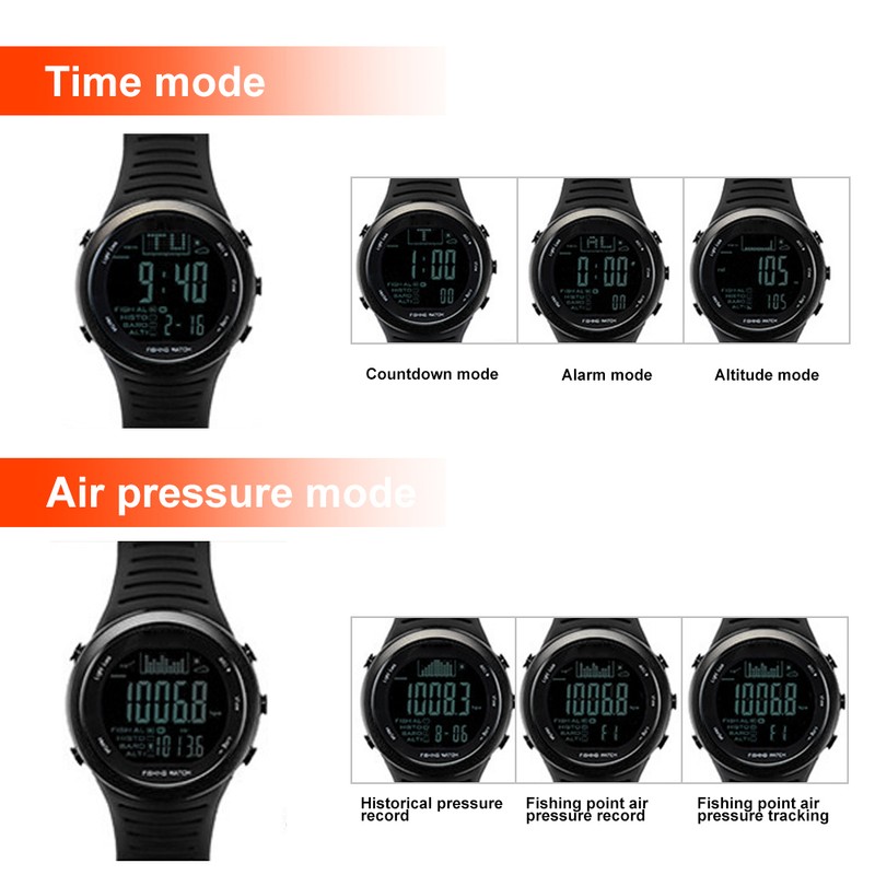 Outdoor Multifunction Waterproof Fishing Air Pressure Watch Altimeter Altitude Barometric