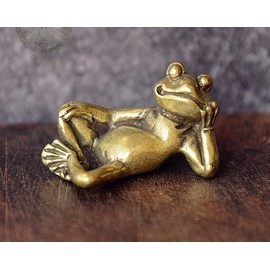Kaimed Relax Feng Shui Goods, Money, Frog, Frog, Frog, Figurine, Crafts, Lucky Item, Home Office Decoration, Brass, Brass, Frog, Good Luck, Good Luck, Good Luck, Pray for Harvest, Amulet