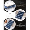 Draining Ceramic Soap Dish, Non-Slip Bar Soap Holder with Fluted