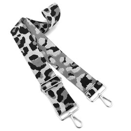 ZOOEASS Silvery Buckles Wide Shoulder Strap Adjustable Replacement Belt Guitar Style Crossbody Bag Handbag Strap Multicolor Canvas Straps((5CM) Leopard13)
