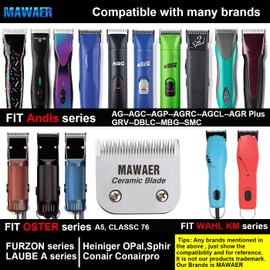 MAWAER 6.3mm Ceramic Blade Replacement for Andis A5 Clippers, Fits Oster, Wahl, and Other Major Brands
