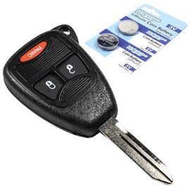 HQRP Key-Fob Remote Shell Case Cover Smart Key Keyless FOB and Two Batteries Compatible with Chrysler Aspen 07 08 09 2007 2008 2009