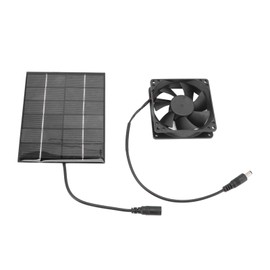 Solar Panel Fan, 6V 2W Solar Powered Exhaust Fan Air Ventilation Heat Dissipation Tool Replacement for Greenhouse Shed Ventilation Pet Exhaust Chicken House Air Flows