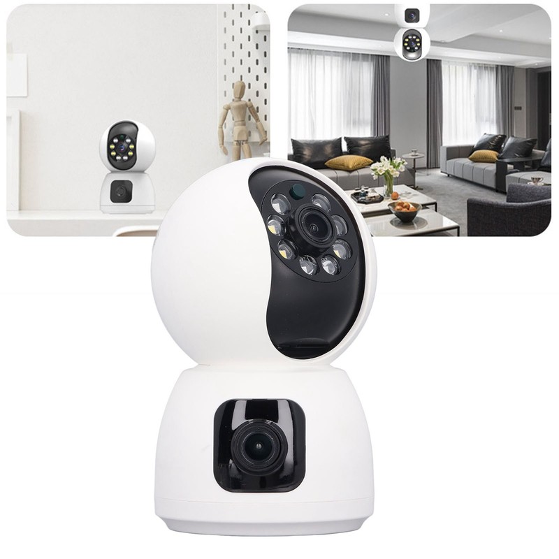 Dual Lens Security Camera Wireless 1080P 2 Way Talk Baby