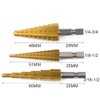 3Set Metric Titanium Coated Step Drill Bit Set, HSS Cone