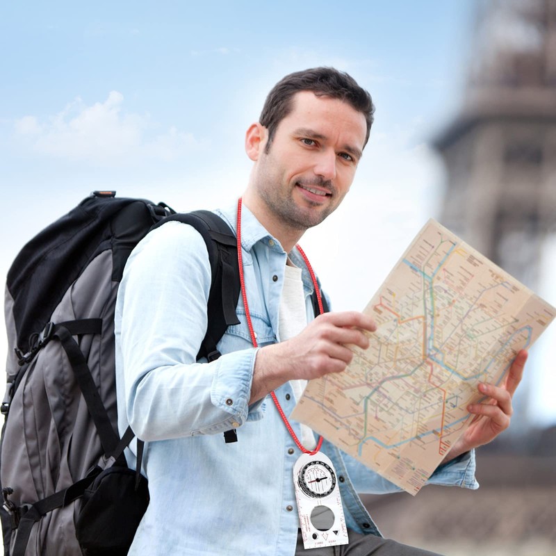 Compass Hiking,Orienteering Compasses Boy Scout Compass Outdoor Baseplate Ruler Map