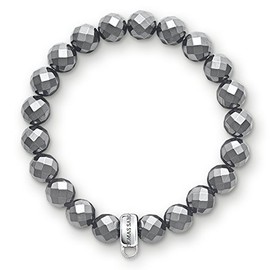 Thomas Sabo Charm Club X0187-064-11 Women's Charm Bracelet 925 Sterling Silver, Sterling Silver, Haematite