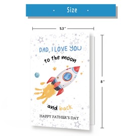Funny Fathers Day Card for Dad,Cute from Kids, Son,Daughter,Unique DIY Handprint Art Craft Card for Daddy