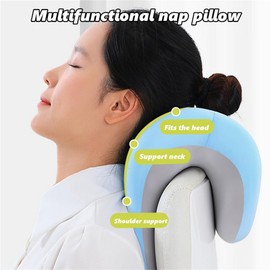 chislim Neck Support for Office Chair,Memory Foam Desk Pillow for Napping,Washable Cover,Fits Most Office Chair (Black)