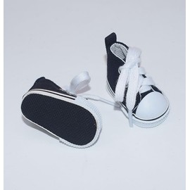 Plush-shoes-sewing-20cm Canvas Shoes High-top Sneakers Doll (White)