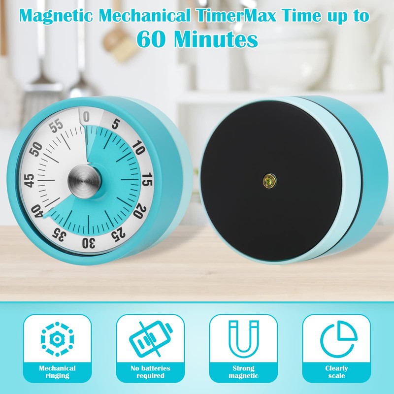 Kitchen Timer, Magnetic Kitchen Timer, Clock Digital Visual Timer 60-Minute