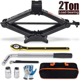 Unbranded 2Ton Scissor Jack Kit Car Heavy Duty Garage Tire Wheel Lug Wrench Tire Changing