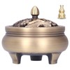 Antique Incense Burner Holder Brass with Lid 3‑Legged Buddha Ornament