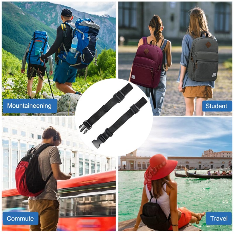 Esteopt Chest Strap Backpack, Black, Nylon, Modern, Buckle, Backpack Strap,