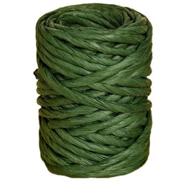 15Yard Raffia Paper Ribbon, 4mm Paper String Colorful Twisted Paper Craft Rope Wrapping Ribbon for DIY Making Flower Basket, Gift Wrapping,Party Decor (Dark Green)