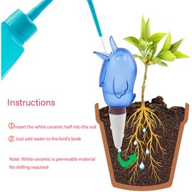 Plant Self Watering Stakes Moist Roots for Plant Healthier Self Watering Planter Drip Irrigation Watering Spikes Automatic Dripper Watering Bird Reservoir 4 Packs