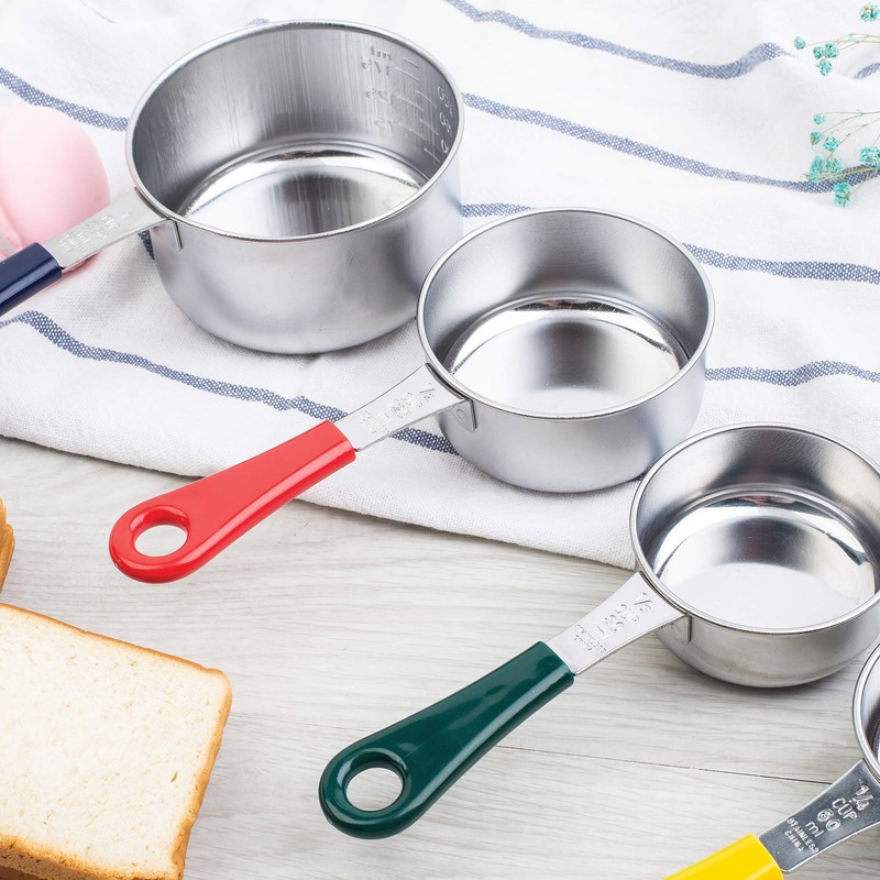 Fox Run 4839 Measuring Cup Set with Colored Handles, Stainless
