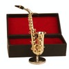 Dselvgvu Miniature Saxophone with Stand and Case Brass Mini Musical