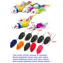 JZK 20 x Katzenspielzeug Mäuse mit Federschwänzen Mausspielzeug mit Lebensechter Klang interaktives Spielzeug für Katze Kitty