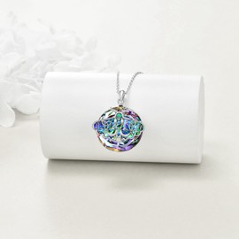 VONALA Moth Necklace for Women 925 Sterling Silver Crystal Moth Pendant Necklace Jewelry Gifts for Mother Daughter Sister Birthday Christmas