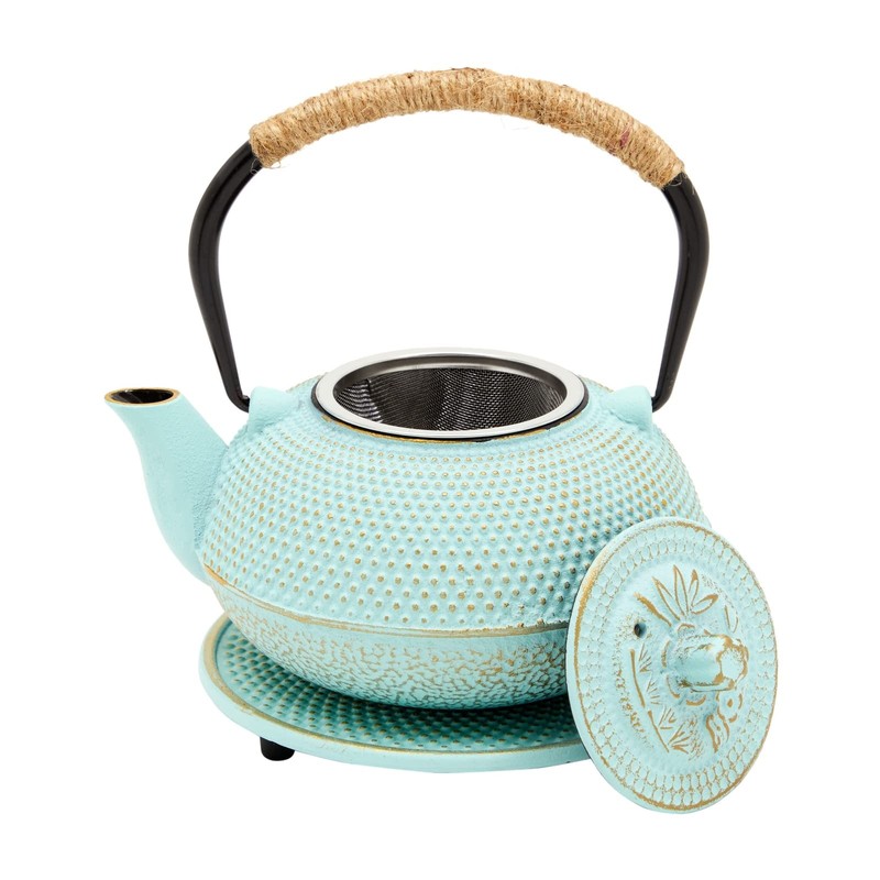 Juvale Cast Iron Tea Kettle with Infuser - Green, 18